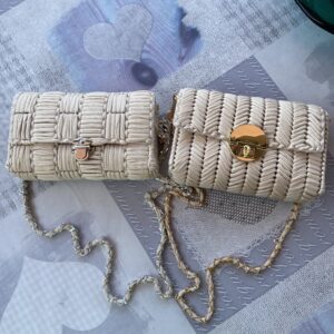 Borsetta fettuccia beige accessori oro