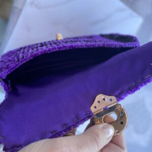Borsetta bicolor viola e nera