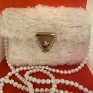 Borsa pelliccia bianco ghiaccio